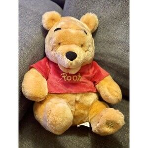 Authentic Disney Store Exclusive Sitting Winnie The Pooh Plush Stuffed Animal